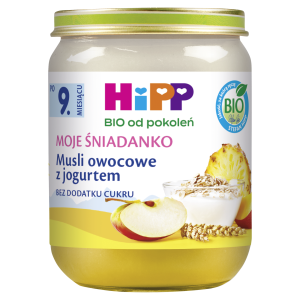 HIPP BIO MOJE ŚNIADANKO Musli owocowe z jogurtem po 9 m-cu - 160 g