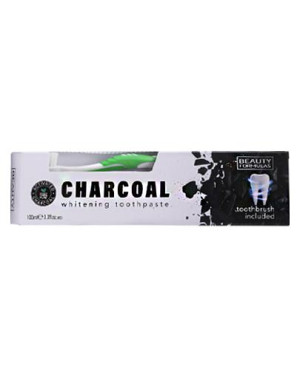 Beauty Formulas Charcoal Wybielająca pasta do zębów z aktywnym węglem, 100 ml + Szczoteczka do zębów, 1 sztuka