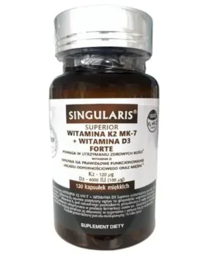 Singularis Superior Witamina K2 MK-7 + Witamina D3 Forte, 120 kapsułek miękkich