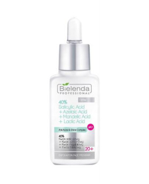 Bielenda Professional, Płyn, 40% kwas salicylowy + kwas azelainowy + kwas migdałowy + kwas mlekowy, 30 g