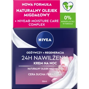 Nivea Odżywczy krem na noc naturalny olejek migdałowy cera sucha i wrażliwa, 50 ml