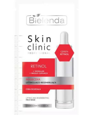 Bielenda Skin Clinic Professional, Maseczka liftingująco-regenerująca retinol + skwalan + masło cupuacu, 8 g