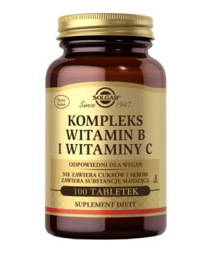 Solgar Kompleks Witamin B i Witaminy C, tabletki, 100 sztuk