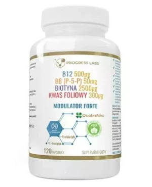 Progress Labs Modulator Forte B12 + B6 (P-5-P) + Biotyna + Kwas Foliowy 120 kapsułek