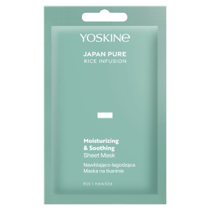 Yoskine Japan Pure Rice Infusion, Nawilżająco-łagodząca maska na tkaninie, 20 ml