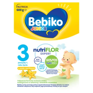 Bebiko Junior 3 Nutriflor Expert o smaku waniliowym, 600 g
