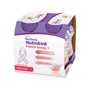 Nutridrink Protein Omega-3, rześki smak mango-brzoskwinia, 4 x 125 ml