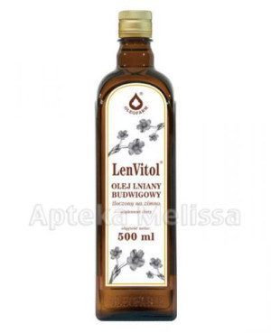 LENVITOL Olej lniany budwigowy nieoczyszczony, 500 ml
