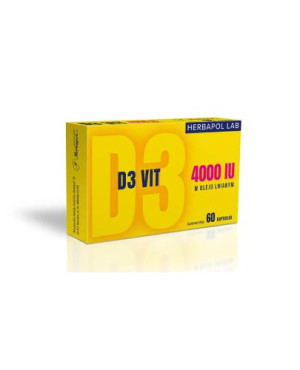 HERBAPOL LAB, D3 Vit 4000 IU w oleju lnianym, 60 kapsułek