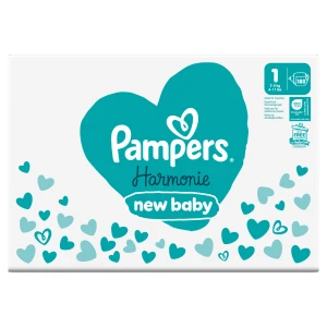 Pampers Harmonie Baby Pieluszki rozmiar 1, 2 kg-5 kg, 180 sztuk