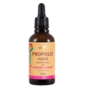 MyVita Propolis forte bezalkoholowy 10% z miodem manuka, 50 ml