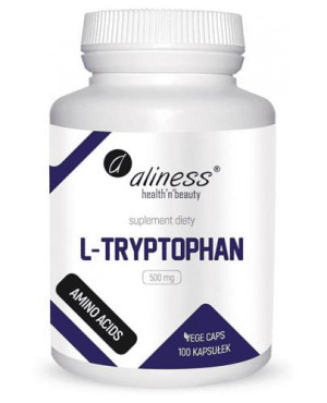 ALINESS L-Tryptophan 500 mg - 100 kaps. - na problemy ze snem, obniżone samopoczucie - cena, dawkowanie, opinie