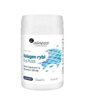 Aliness Kolagen rybi 5 g PLUS siarka OptiMSM, witamina C x 25 porcji, proszek