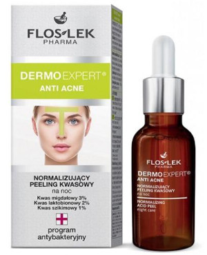 FLOS-LEK DERMO EXPERT ANTI ACNE Normalizujący peeling kwasowy na noc - 30 ml