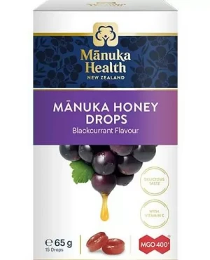 Manuka Health cukierki z miodem manuka MGO 400+ i witamina C o smaku czarnej porzeczki 65 g