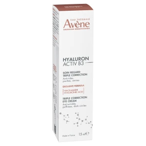 Avene Hyaluron Activ B3, krem pod oczy o potrójnym działaniu korygującym, 15 ml