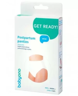 Babyono Jednorazowe majtki poporodowe rozmiar L (obwód bioder ok. 96 cm) 5 sztuk