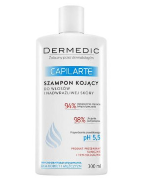 Dermedic Capilarte, szampon kojący do włosów i nadwrażliwej skóry, 300 ml