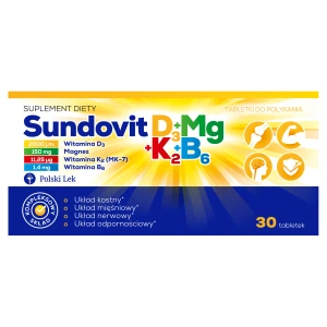 Sundovit D3 + MG + K2 + B6 - 30 tabl. - cena, opinie, właściwości