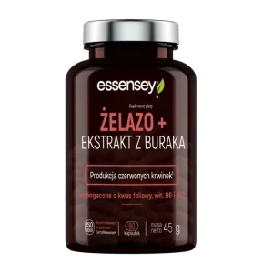Essensey Żelazo + Ekstrakt Buraka, kapsułki, 90 sztuk