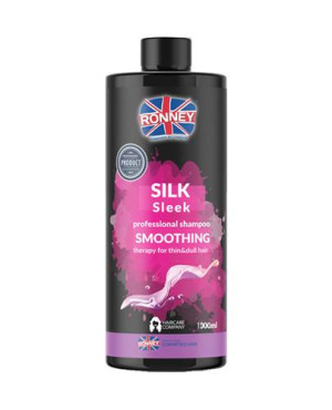 Ronney Professional Shampoo Smoothing Silk Sleek Szampon wygładzający do włosów cienkich i matowych, 1000 ml