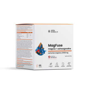 Aura Herbals MagFuse magnez + ashwagandha, saszetki, 30 sztuk