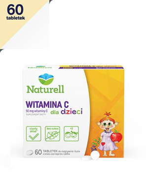 Naturell Witamina C dla dzieci, tabletki do żucia i rozgryzania, 60 sztuk