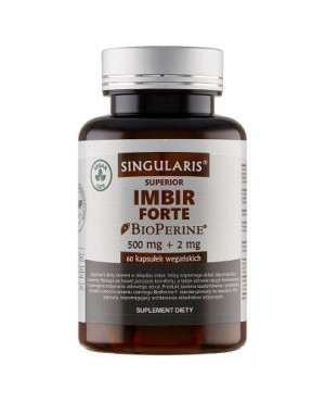 Singularis Superior Imbir Forte 500 mg + BioPerine 2 mg, kapsułki, 60 sztuk
