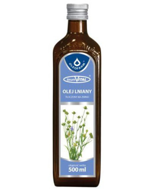 Oleofarm LinumVital Olej lniany tłoczony na zimno, 500 ml