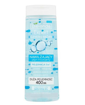 Bielenda Expert Czystej Skóry, nawilżający płyn micelarny 3w1, 400 ml