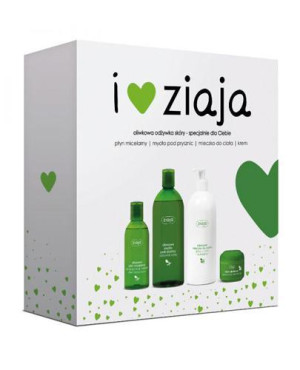 ZIAJA OLIWKOWA ZESTAW Mydło pod prysznic + Mleczko do ciała + Krem + Płyn micelarny - 500 ml + 400 ml + 50 ml + 200 ml