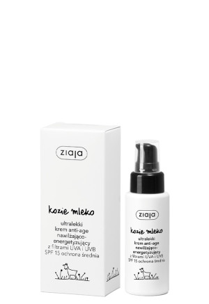 ZIAJA KOZIE MLEKO Ultralekki Krem anti-age nawilżająco-energetyzujący, 50 ml