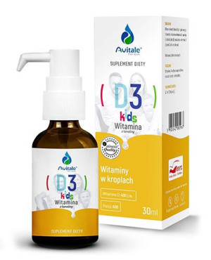 Avitale Witamina D3 Kids 400 z lanoliny Olive, 30 ml, cena, opinie, stosowanie