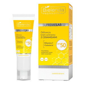Bielenda Supremelab Barrier Renew, Odżywczy krem ochronny z ceramidami SPF 50, 40 ml