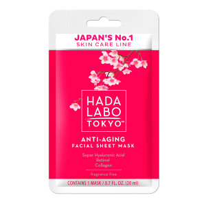 Haba Labo Tokyo, Anti-Aging Sheet Mask, przeciwzmarszczkowa maska nawilżająca na tkaninie, 20 ml