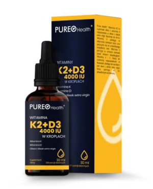 PUREO Health witaminy K2+D3 w kroplach, 30 ml