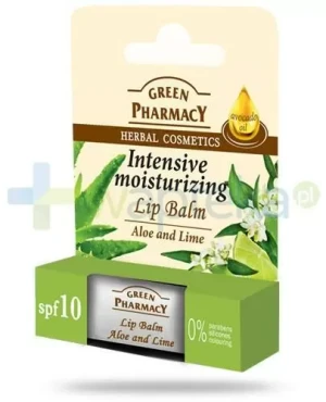 Green Pharmacy balsam do ust intensywnie nawilżający SPF10 aloes limonka 3,6 g Elfa Pharm