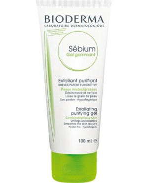 Bioderma Sebium Gel Gommant Złuszczający żel oczyszczający do twarzy, skóra tłusta, skłonna do trądziku, 100 ml