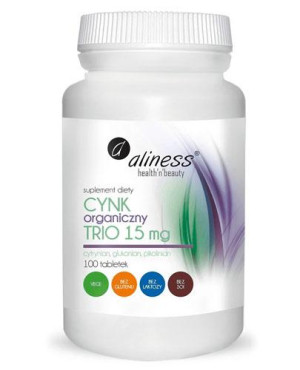 ALINESS, Cynk organiczny TRIO 15 mg, tabletki, 100 sztuk