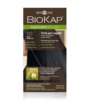 BioKap Nutricolor Delicato, Farba do włosów 1.0 Naturalna Czerń, 140 ml