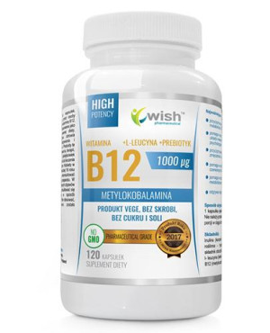 Wish Witamina B12 1000 mcg + Leucyna + Prebiotyk - 120 kaps. - cena, opinie, dawkowanie