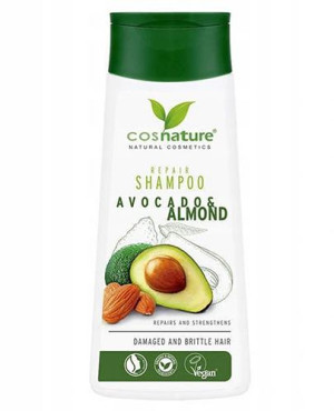 COSNATURE Naturalny regenerujący szampon do włosów z awokado i migdałami, 250 ml