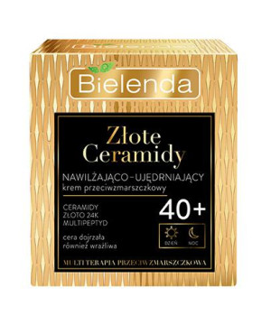 Bielenda Złote Ceramidy, nawilżająco-ujędrniający krem przeciwzmarszkowy 40+, 50 ml