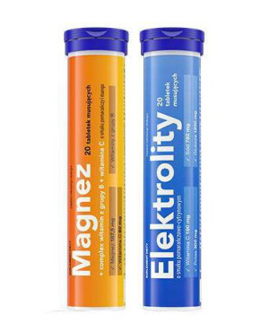 Duo Pack Elektrolity, 20 tabletek musujących + Magnez, 20 tabletek musujących