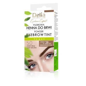 Delia Pudrowa henna do brwi 5.0 jasny brąż, 4 g