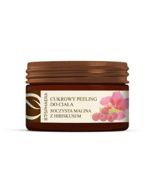 BOSPHAERA Cukrowy peeling do ciała Soczysta malina z hibiskusem - 200 g. Do każdego rodzaju skóry.