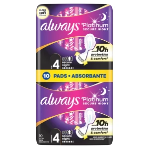 Always Platinum, Podpaski ze skrzydełkami Secure Night, 10 sztuk
