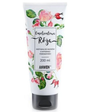 Anwen Emolientowa Róża, Odżywka do włosów o wysokiej porowatości, 200 ml