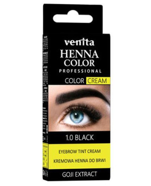 VENITA Kremowa Henna do brwi 1.0 Czarna, 30 g