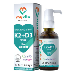 MYVITA Naturalna witamina K2 + D3 Forte - 30 ml